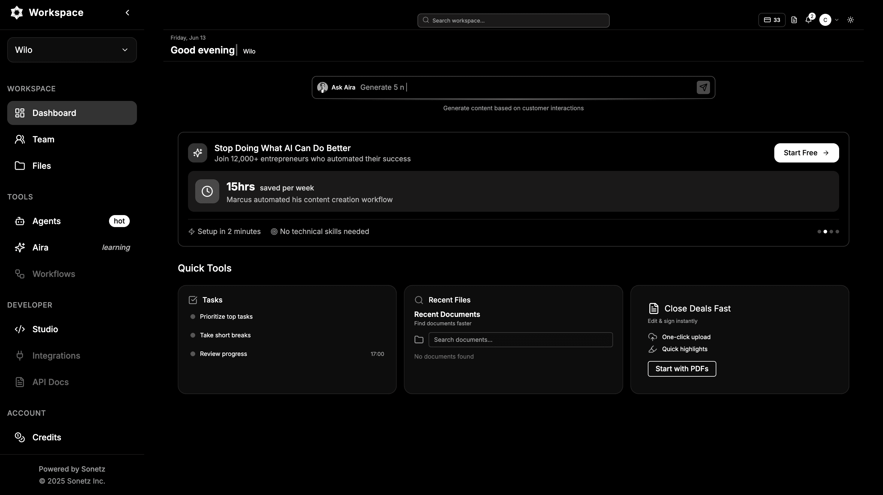 Zap Marketing Dashboard